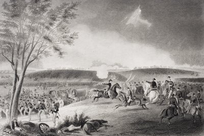 División del General Sickles cubriendo la retirada en la Batalla de Chancellorsville, Virginia 1863 de American School